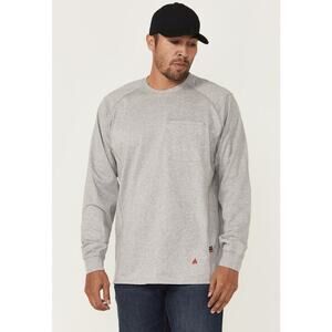Forge FR Gray Flame Resistant Lightweight Long Sleeve Crew Work Shirt NEW~NWT